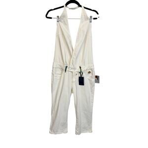 House of Dereon Beyonce Jumpsuit Overalls Size 9/10 White Y2K Urban Designer NWT